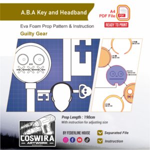 A.B.A Paracelsus Key & Headband Prop Pattern – Template EVA Foam untuk Cosplay (Guilty Gear)