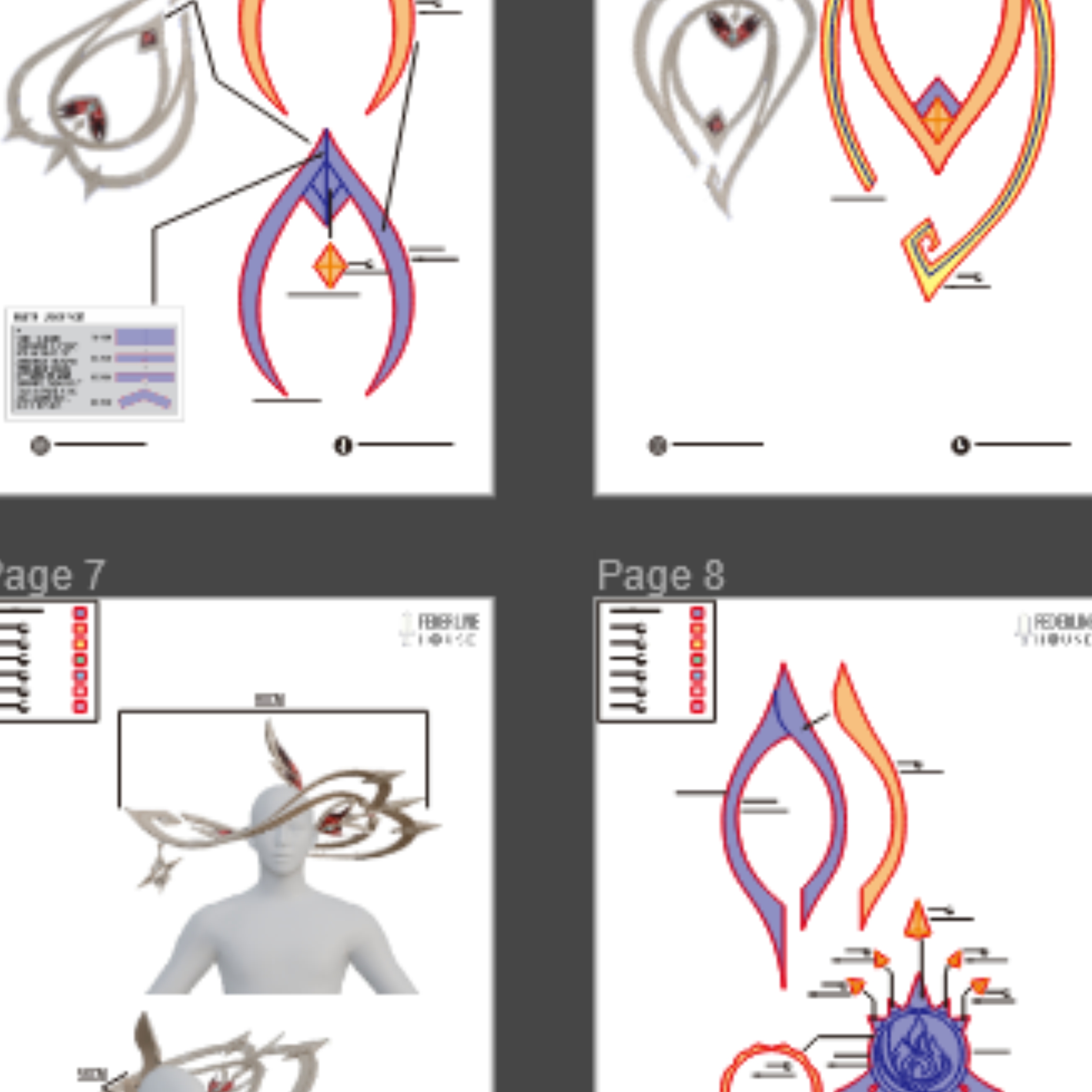 Alice Hat Prop Pattern β Template EVA Foam untuk Cosplay (Genshin Impact) - Gambar 2