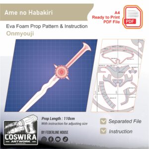 Ame no Habakiri Prop Pattern – Template EVA Foam untuk Cosplay (Onmyoji)