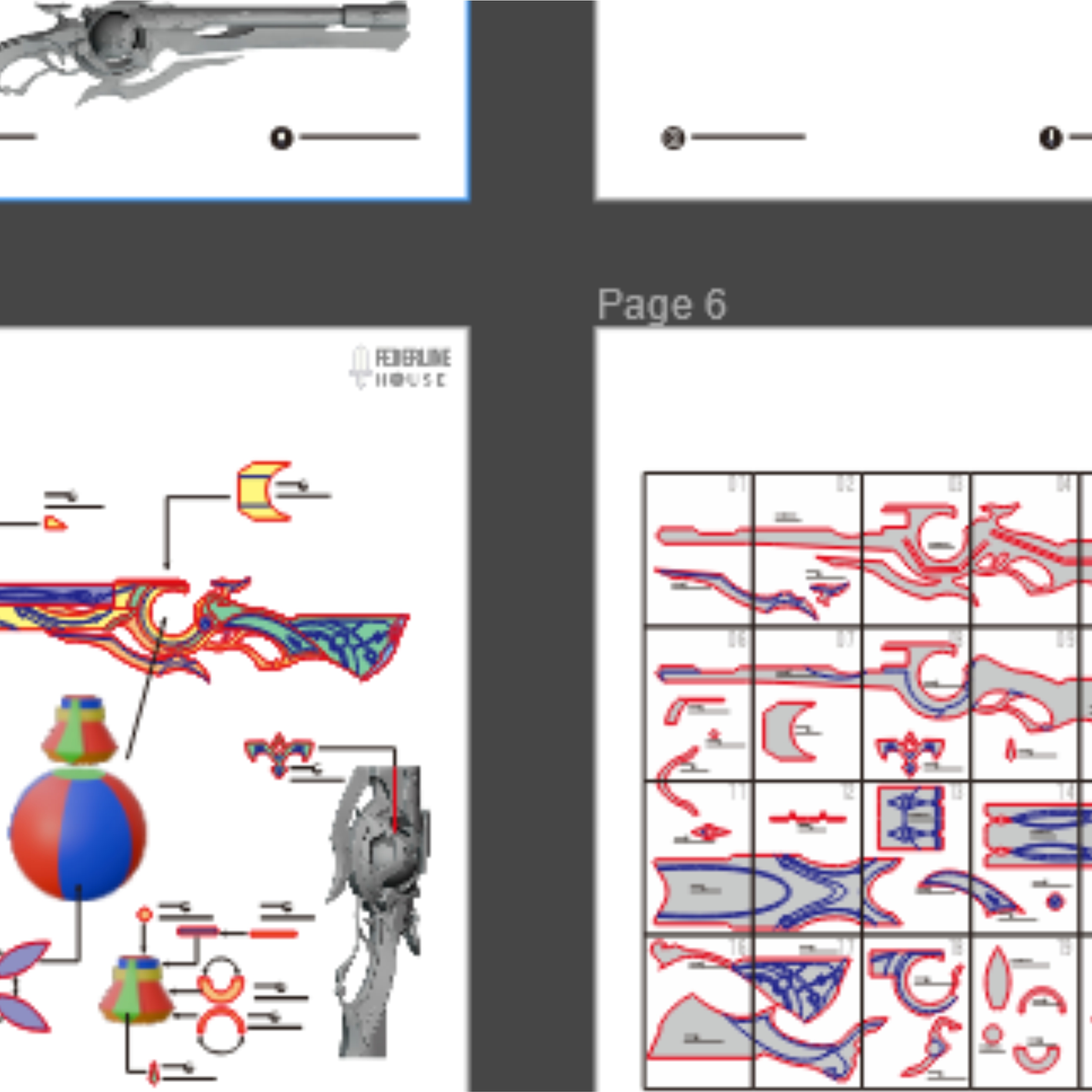 Anaxa Weapon Prop Pattern β Template EVA Foam untuk Cosplay (Honkai: Star Rail) - Gambar 2