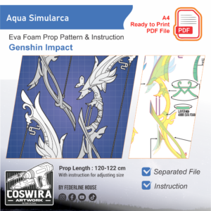 Aqua Simulacra Prop Pattern – Template EVA Foam untuk Cosplay (Genshin Impact)