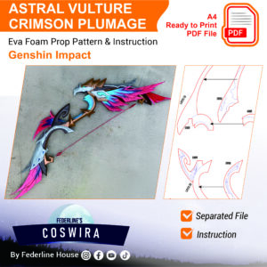 Astral Vulture Prop Pattern – Template EVA Foam untuk Cosplay (Genshin Impact)