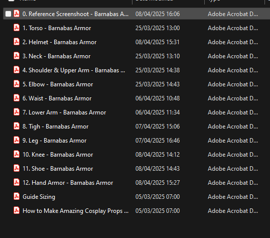 Barnabas Armor Prop Pattern β Template EVA Foam untuk Cosplay (Final Fantasy XVI) - Gambar 4