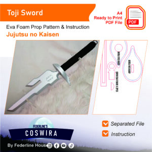 Toji Sword Prop Pattern – Template EVA Foam untuk Cosplay (Jujutsu Kaisen)