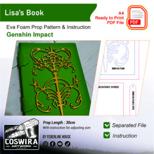 Lisa Book Prop Pattern – Template EVA Foam untuk Cosplay (Genshin Impact)