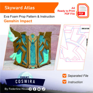 Skyward Atlas Prop Pattern – Template EVA Foam untuk Cosplay (Genshin Impact)