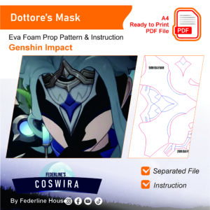 Dottore Mask Prop Pattern – Template EVA Foam untuk Cosplay (Genshin Impact)