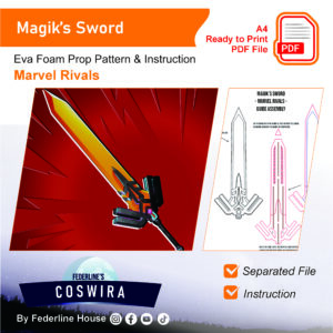 Magik’s Sword Prop Pattern – Template EVA Foam untuk Cosplay (Marvel Rivals)