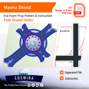 Mashu Kyrielight Shield Prop Pattern – Template EVA Foam untuk Cosplay (Fate Grand Order)