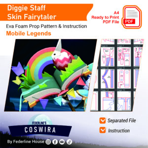 Diggie Staff – Fairytaler Skin Prop Pattern – Template EVA Foam untuk Cosplay (Mobile Legends)