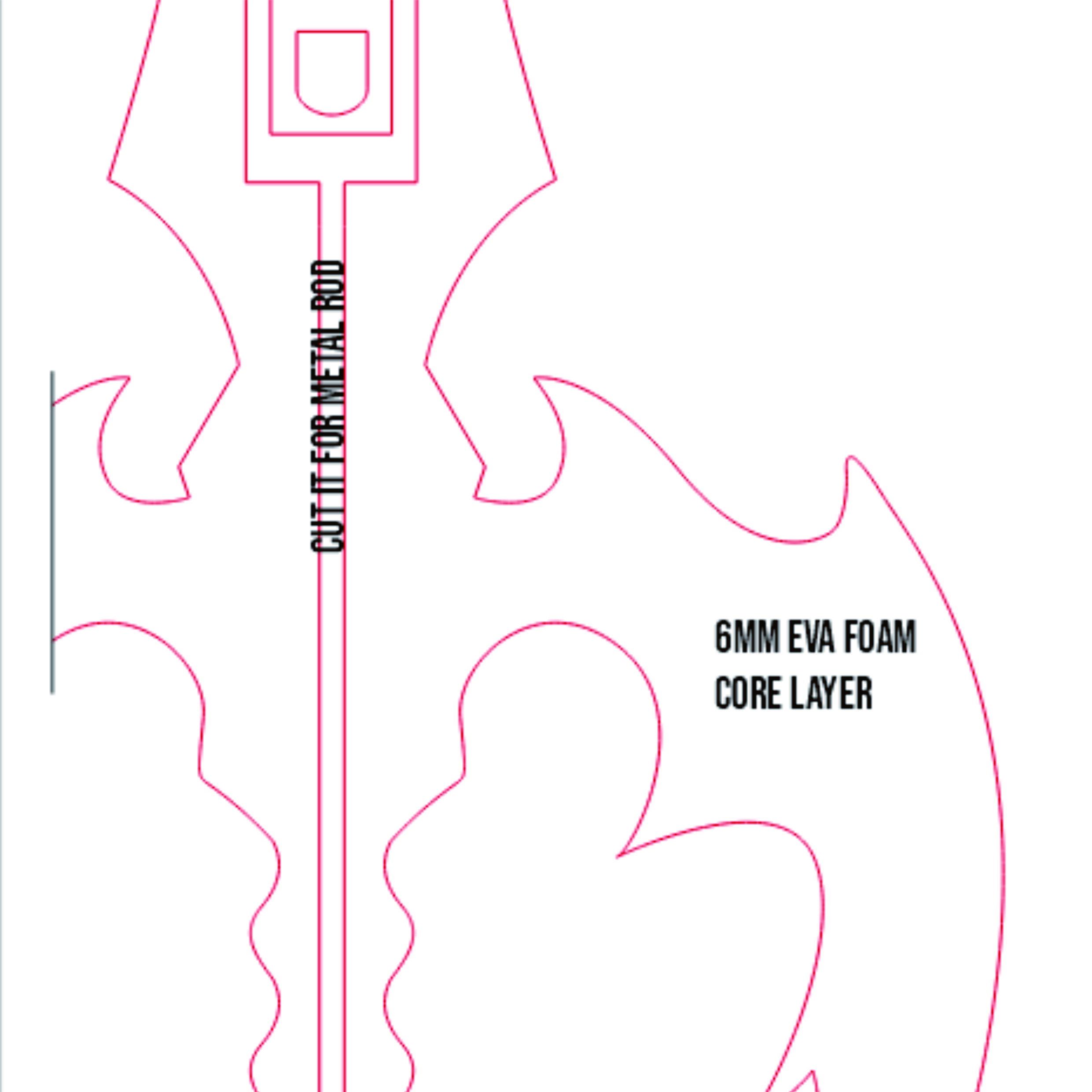 Keyblade Oblivion Prop Pattern β Template EVA Foam untuk Cosplay (Kingdom Hearts) - Gambar 3