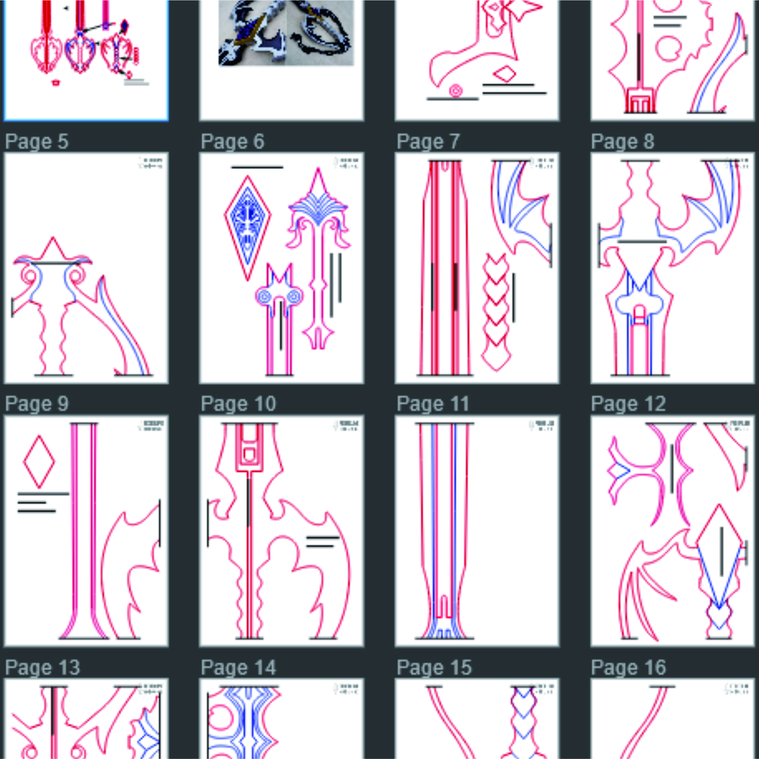 Keyblade Oblivion Prop Pattern β Template EVA Foam untuk Cosplay (Kingdom Hearts) - Gambar 2