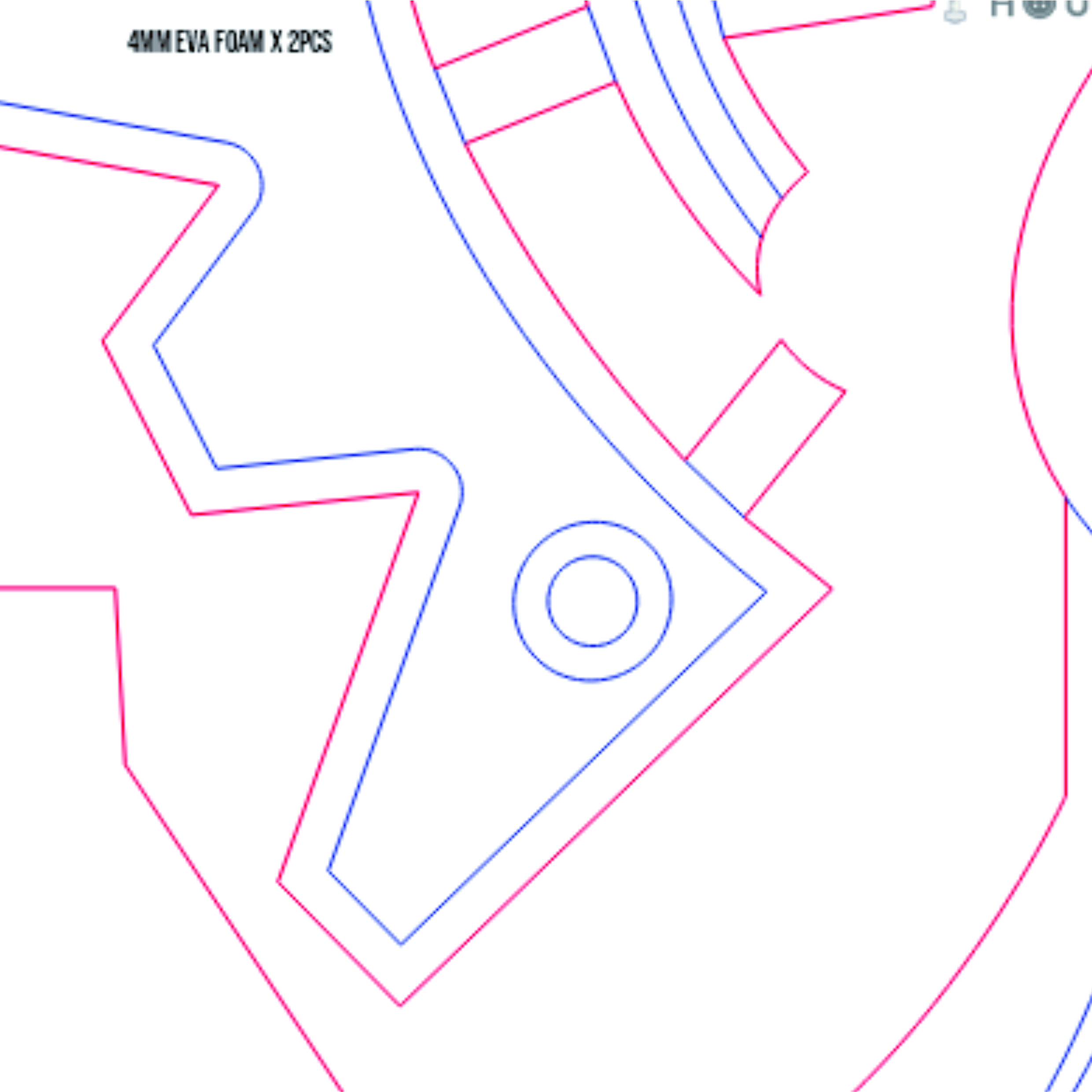 Keyblade (Vanitas) Void Gear Prop Pattern β Template EVA Foam untuk Cosplay (Kingdom Hearts) - Gambar 3