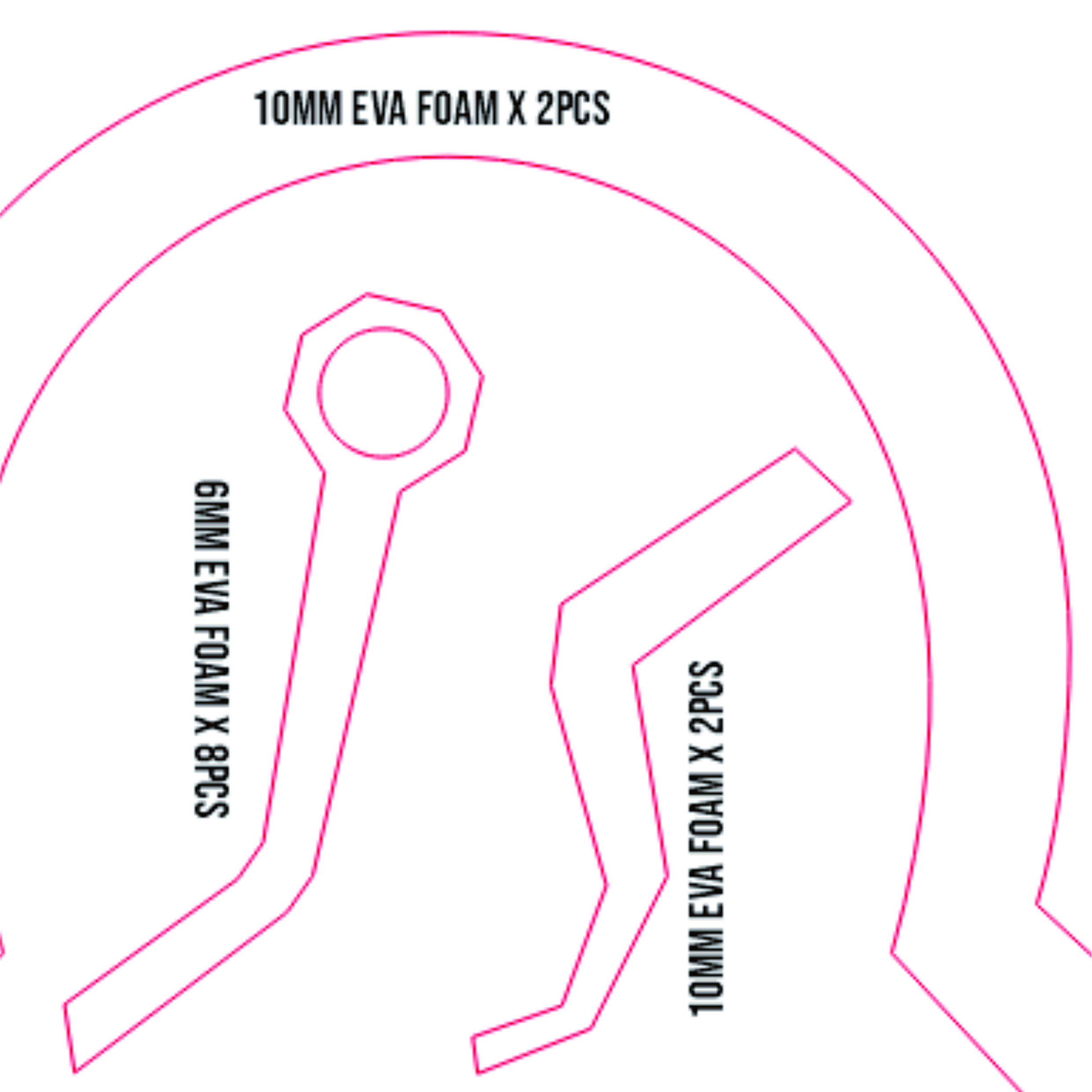Pow-Pow Prop Pattern β Template EVA Foam untuk Cosplay Weapon (Arcane / LoL) - Gambar 2