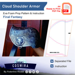 Cloud Shoulder Armor Prop Pattern – Template EVA Foam untuk Cosplay (Final Fantasy)