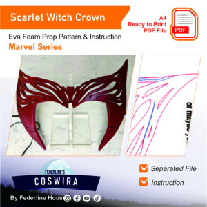 Scarlet Witch Crown Prop Pattern – Template EVA Foam untuk Cosplay (Marvel)
