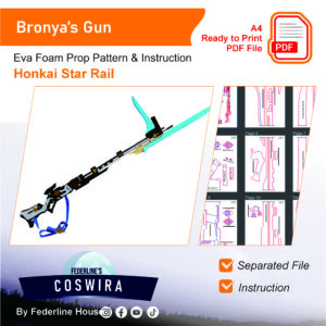 Bronya Gun Prop Pattern – Template EVA Foam untuk Cosplay (Honkai: Star Rail)