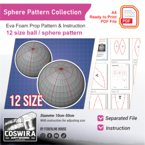 Ball Sphere Prop Pattern – Template EVA Foam untuk Cosplay & Prop Making (Basic Pattern)