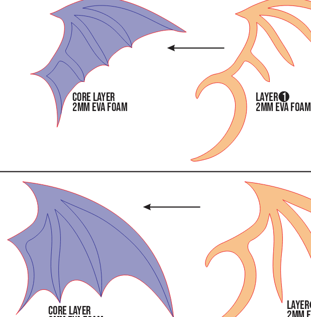 Cosplay Bat Ear Prop Pattern β Template EVA Foam untuk Cosplay Accessory (Basic Pattern) - Gambar 3