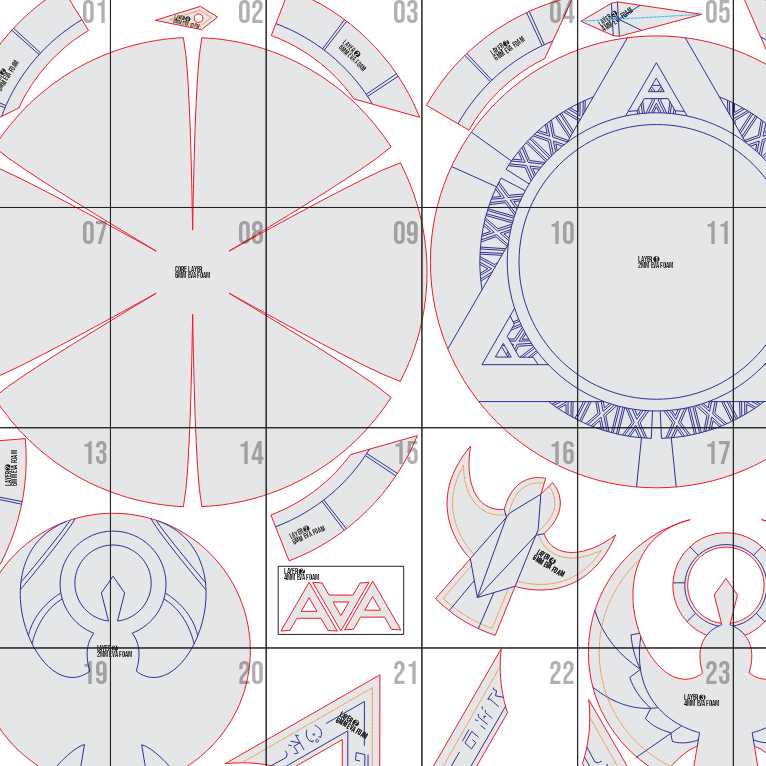 Candace Shield Prop Pattern β Template EVA Foam untuk Cosplay (Genshin Impact) - Gambar 3