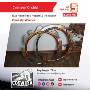 Crimson Orchid Dual Blade (Sun Shangxiang Wheels) Prop Pattern – Template EVA Foam untuk Cosplay (Dynasty Warriors Origins)