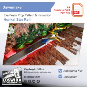 Phainon’s Sword Dawnmaker Prop Pattern – Template EVA Foam untuk Cosplay (Honkai: Star Rail)