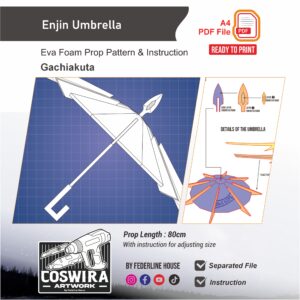 Enjin Umbrella Prop Pattern – Template EVA Foam untuk Cosplay (Gachiakuta)