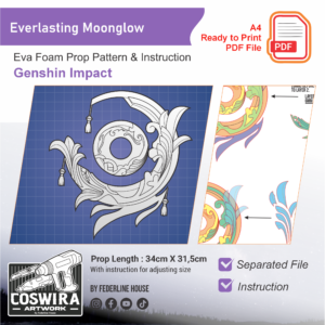 Everlasting Moonglow Prop Pattern – Template EVA Foam untuk Cosplay (Genshin Impact)