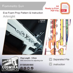 Fiammetta Gun Prop Pattern – Template EVA Foam untuk Cosplay Weapon (Arknights)