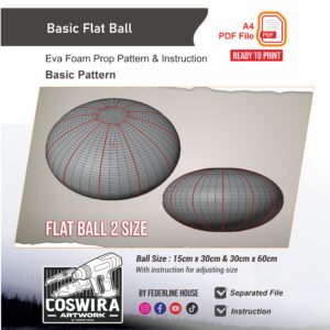 Basic Flat Ball Sphere Prop Pattern – Template EVA Foam untuk Cosplay & Craft (Basic Pattern)