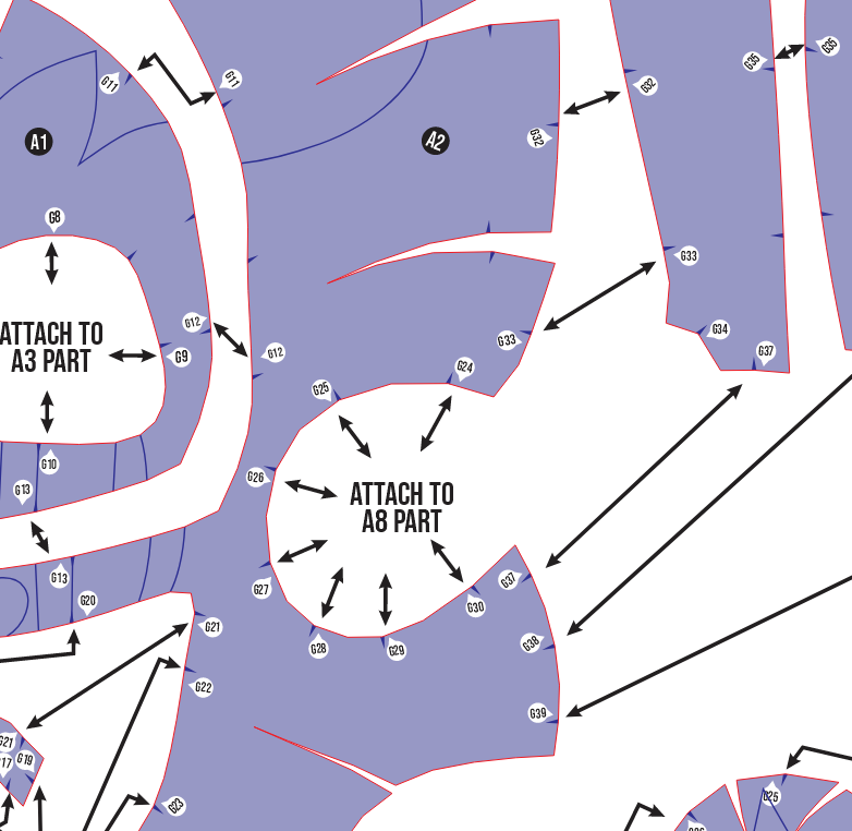 Glamrock Helmet Puppet Prop Pattern – Template EVA Foam untuk Cosplay (Five Nights at Freddy’s) - Gambar 3