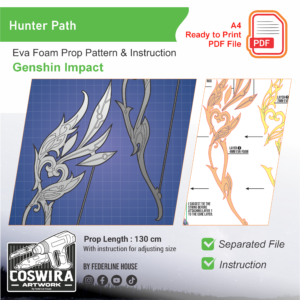 Hunter’s Path Prop Pattern – Template EVA Foam untuk Cosplay (Genshin Impact)