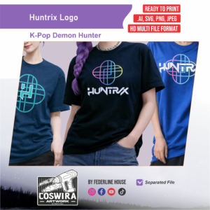Huntrix Logo T-Shirt Design – Desain Siap Print Terinspirasi K-Pop Demons Hunter