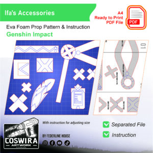 Ifa’s Accessories Prop Pattern – Template EVA Foam untuk Cosplay (Genshin Impact)