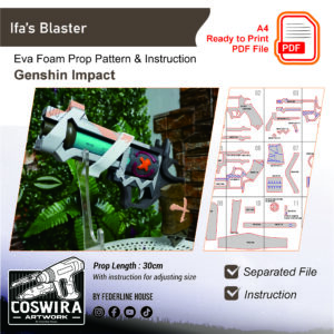 Ifa’s Gun Prop Pattern – Template EVA Foam untuk Cosplay (Genshin Impact)
