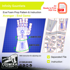 Infinity Gauntlet Prop Pattern – Template EVA Foam untuk Cosplay (Avengers: Endgame)