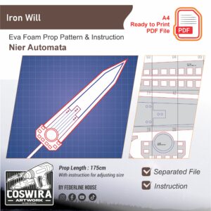 Iron Will Prop Pattern – Template EVA Foam untuk Cosplay (NieR: Automata)