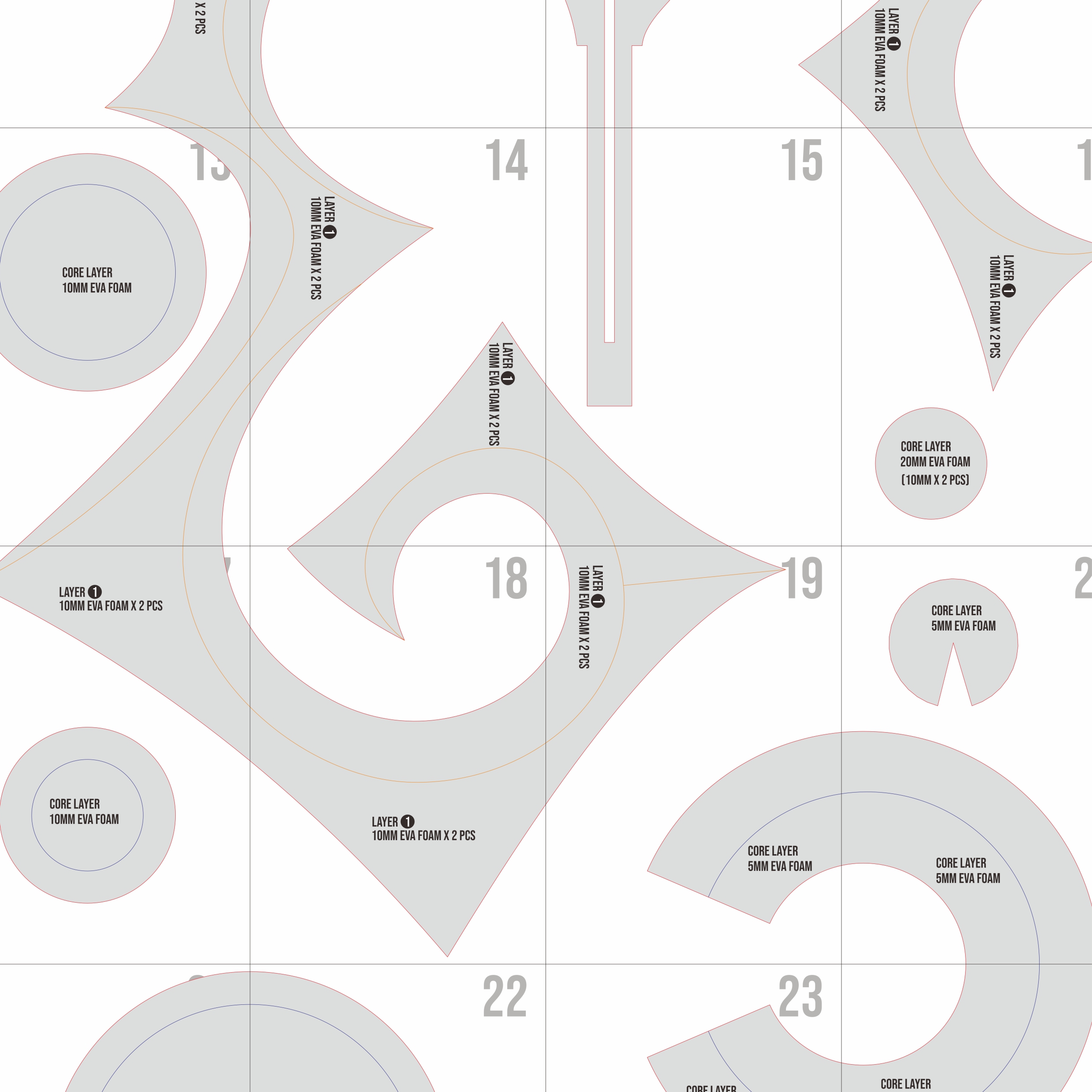 Joyaro Monoco Brush Prop Pattern โ Template EVA Foam untuk Cosplay (Clair Obscur: Expedition 33) - Gambar 2