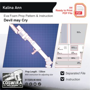 Kalina Ann Rocket Launcher Prop Pattern – Template EVA Foam untuk Cosplay (Devil May Cry)