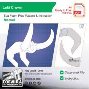 Loki Crown Prop Pattern – Template EVA Foam untuk Cosplay (Marvel)