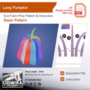 Long Pumpkin Prop Pattern – Template EVA Foam untuk Cosplay & Decoration (Basic Pattern)