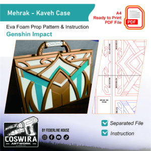 Mehrak (Koper Kaveh) Prop Pattern – Template EVA Foam untuk Cosplay (Genshin Impact)