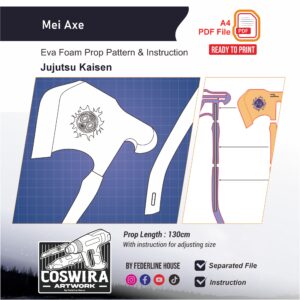 Mei Axe Prop Pattern – Template EVA Foam untuk Cosplay (Jujutsu Kaisen)