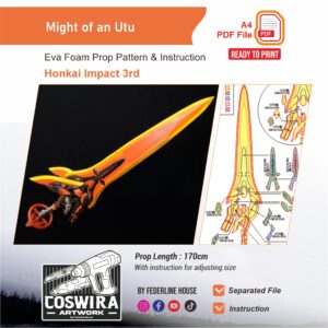 Might of An-Utu Prop Pattern – Template EVA Foam untuk Cosplay (Honkai Impact 3rd)