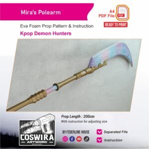 Mira Polearm Prop Pattern – Template EVA Foam untuk Cosplay (Kpop Demon Hunters)