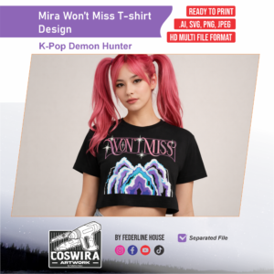Mira Won’t Miss Crop Top Design – Desain Siap Print Terinspirasi K-Pop Demons Hunter