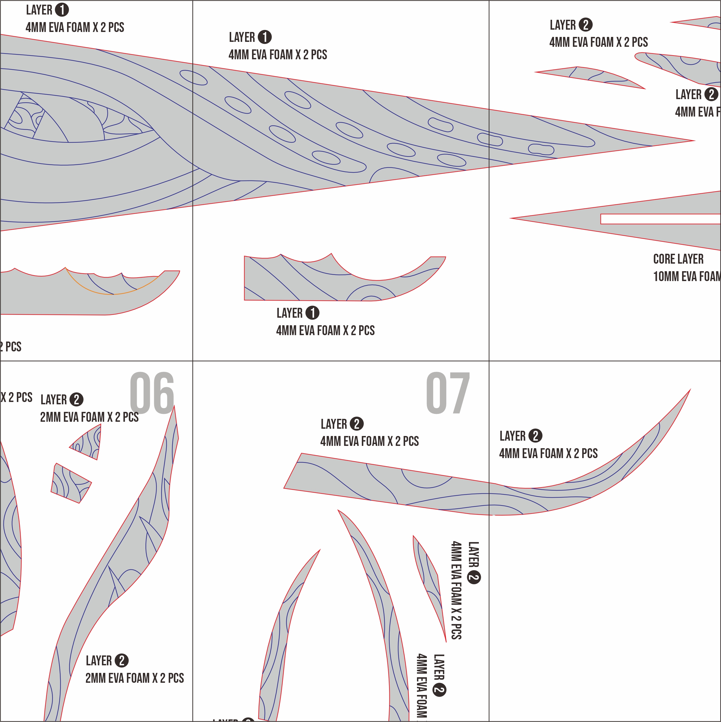 Nail Sword Prop Pattern β Template EVA Foam untuk Cosplay (Hollow Knight) - Gambar 3