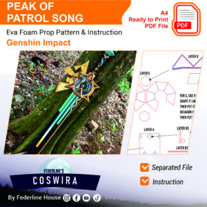 Peak Patrol Song Prop Pattern – Template EVA Foam untuk Cosplay (Genshin Impact)