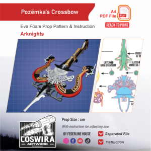 Pozëmka’s Crossbow / Typewriter Prop Pattern – Template EVA Foam untuk Cosplay (Arknights)