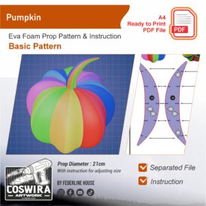 Pumpkin Prop Pattern – Template EVA Foam untuk Cosplay & Costume (Basic Pattern)